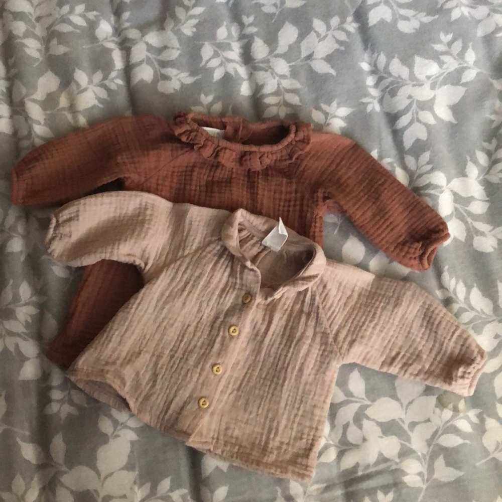 Cotton Crinkle Dress and Flared Blouse